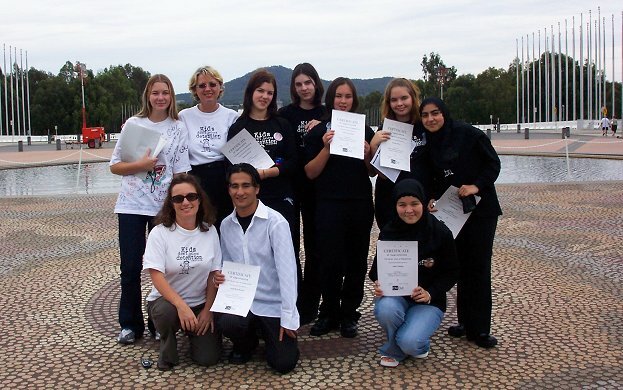 ChilOut Ambassadors in the forecourt at Parliament House